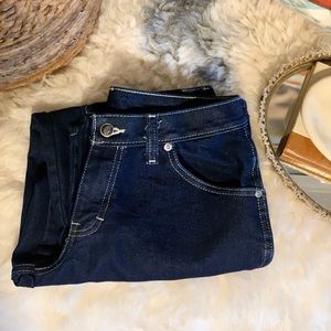 Dickies dark rinse work jeans.Sz 8p great new condition wide leg,thick denim